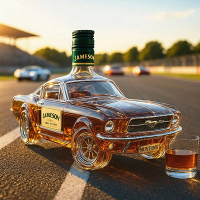 Whiskey Decanter Sports Car Silhouette Decorative Glass