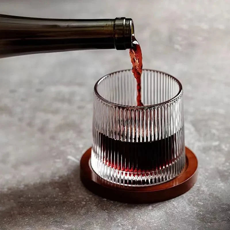 Whiskey Glasses Lead-Free Crystal Rotating Rounded Base Dishwasher-Safe