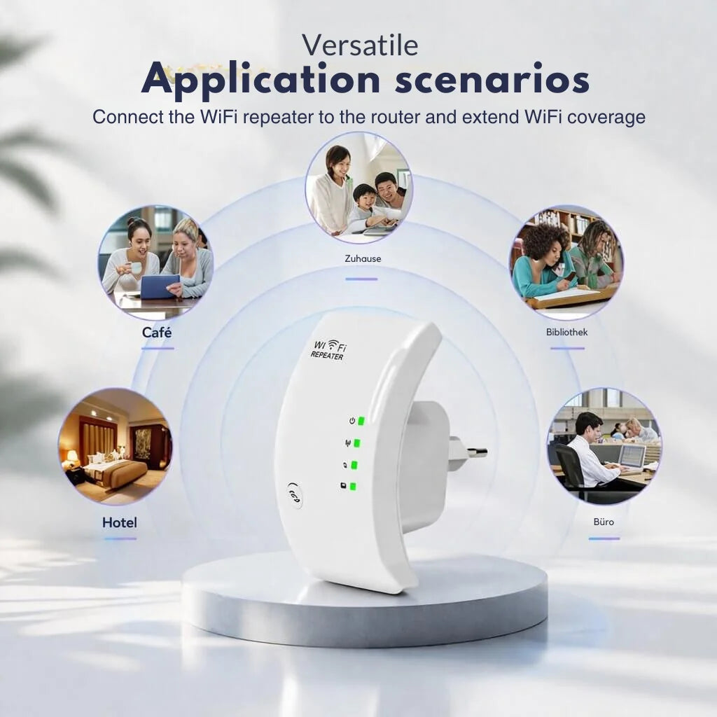 Wi-Fi Range Extender Plug-and-Play Up to 300 Mbps