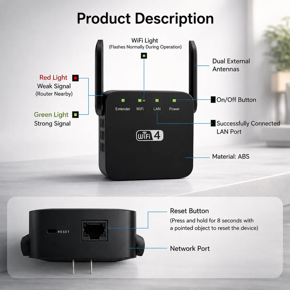 Wi-Fi Signal Booster 3-in-1 Easy WPS Setup