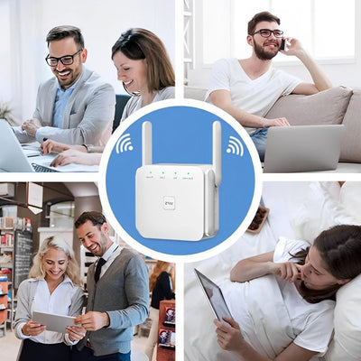 WiFi Range Extender Dual-Band High-Gain Antennas & Gigabit LAN