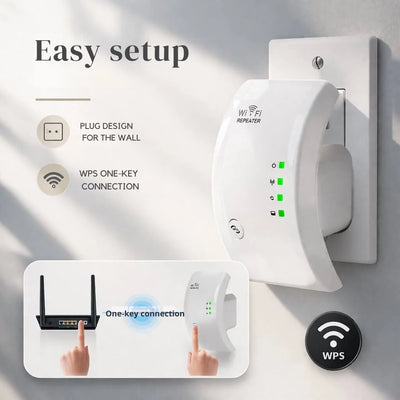 WiFi Range Extender Extended Coverage Plug-And-Play