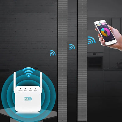 WiFi Range Extender Wall-Penetrating Antenna One-Button Setup