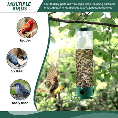 Wild Bird Feeder Weight-Activated Spinning Perch Metal Four Ports