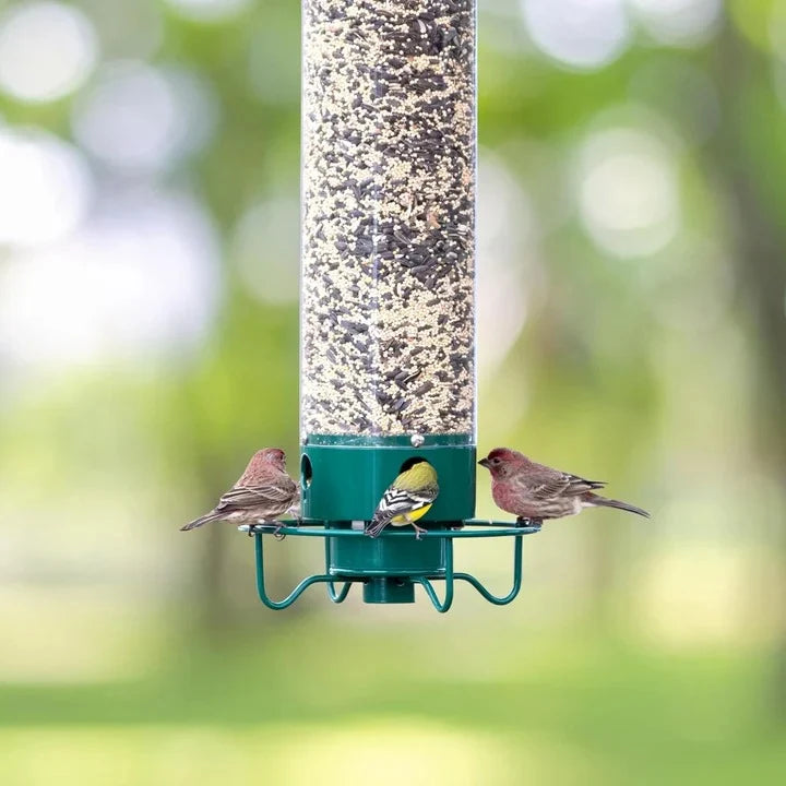 Wild Bird Feeder Weight-Activated Spinning Perch Metal Four Ports