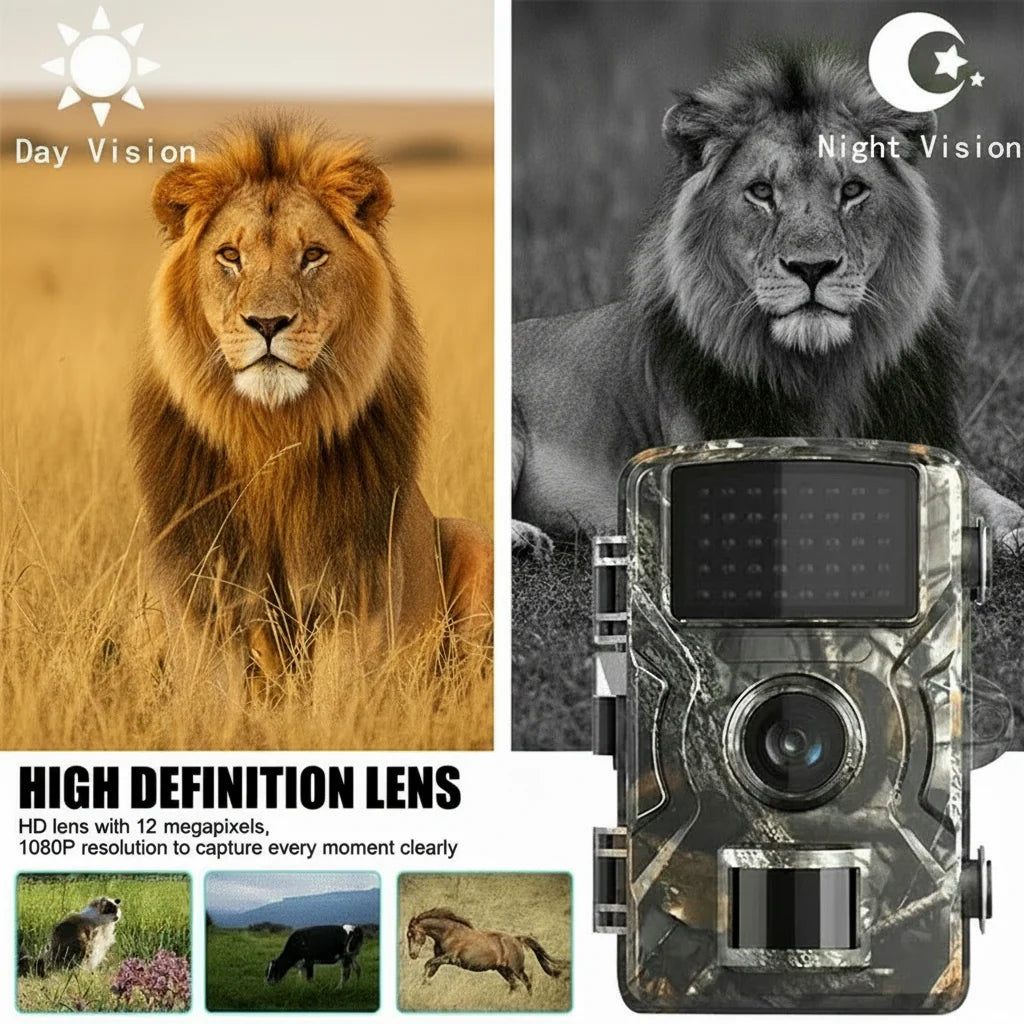 Wildlife Camera Night Vision 12 MP Photos 1080P HD Video