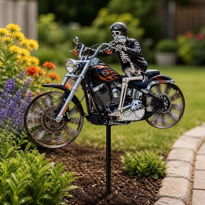 Wind Spinner Motorcycle Design Weather-Resistant Acrylic