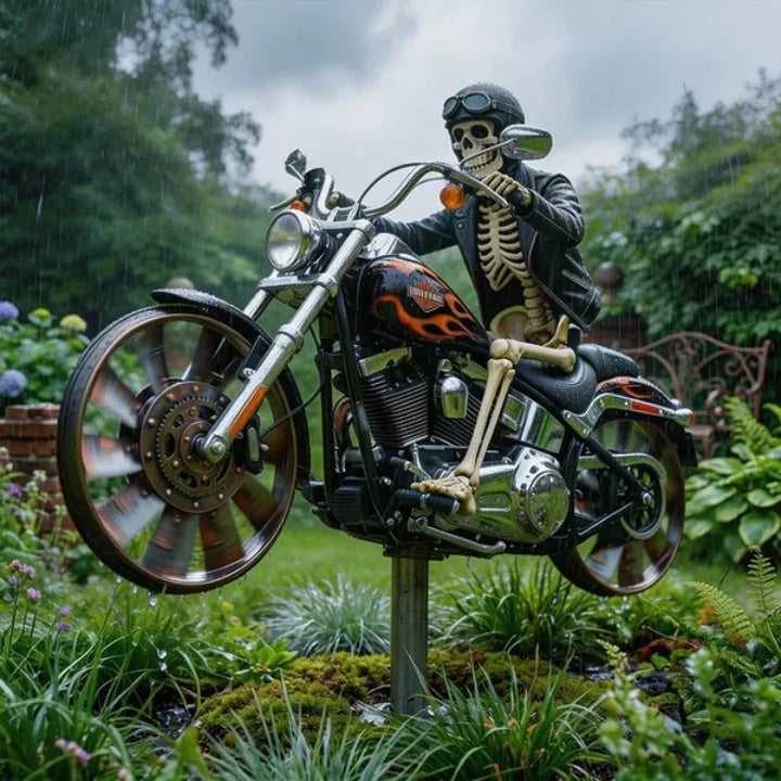 Wind Spinner Motorcycle Design Weather-Resistant Acrylic