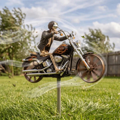 Wind Spinner Motorcycle Design Weather-Resistant Acrylic
