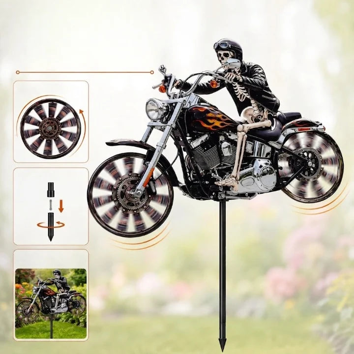 Wind Spinner Motorcycle Design Weather-Resistant Acrylic