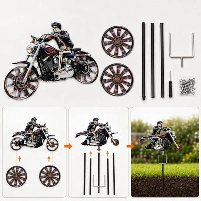 Wind Spinner Motorcycle Design Weather-Resistant Acrylic