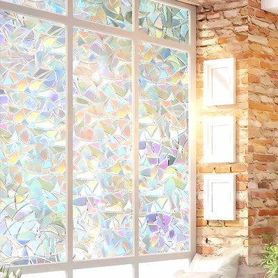 Window Film Prismatic Privacy Static Cling 96% UV Blocking