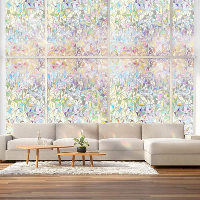 Window Film Prismatic Privacy Static Cling 96% UV Blocking