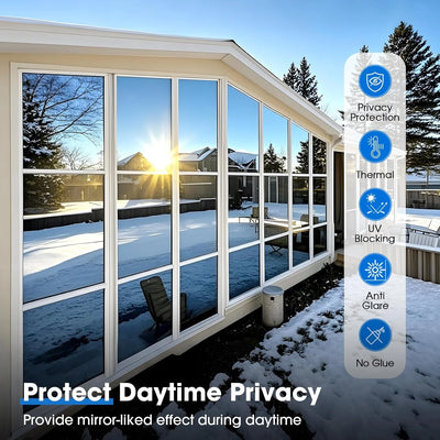 Window Privacy Film Daytime One-Way Self-Adhesive & Reusable