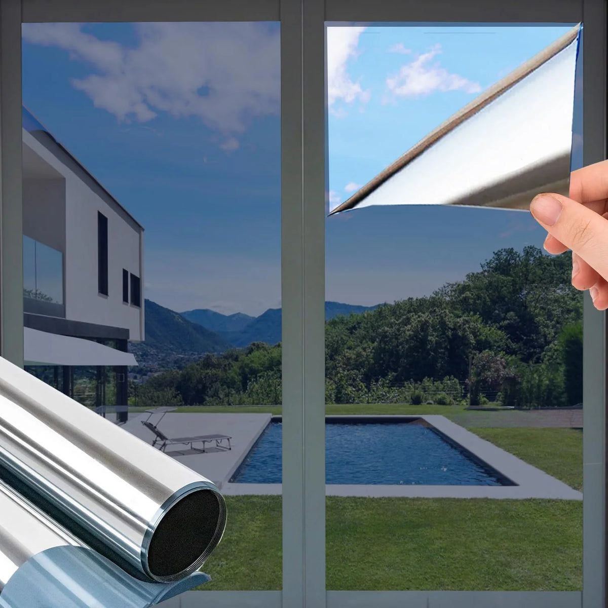 Window Privacy Film Reflective Self-Adhesive & Removable UV Protection
