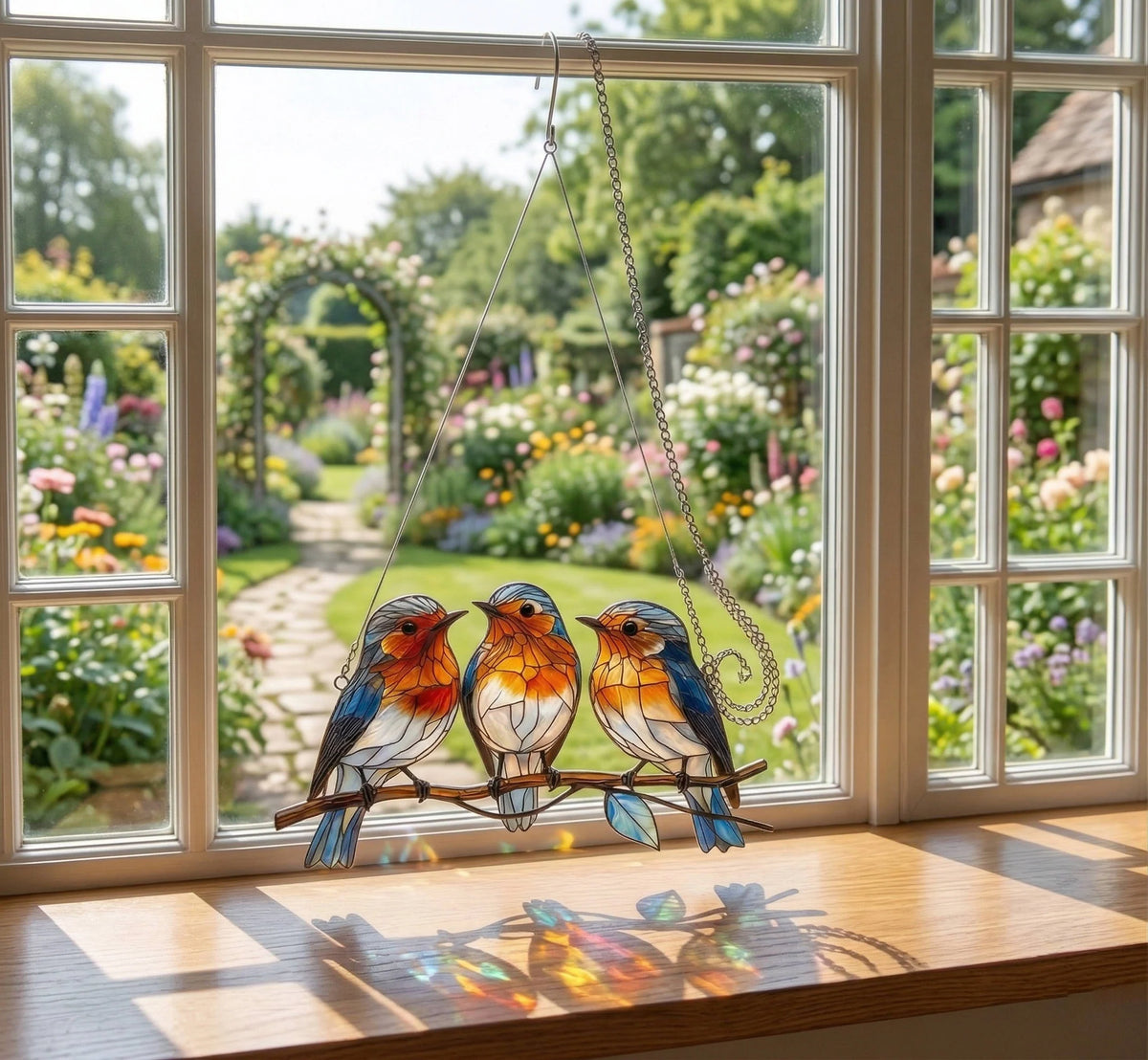 Window Suncatcher Acrylic Panel Colorful Light Projection
