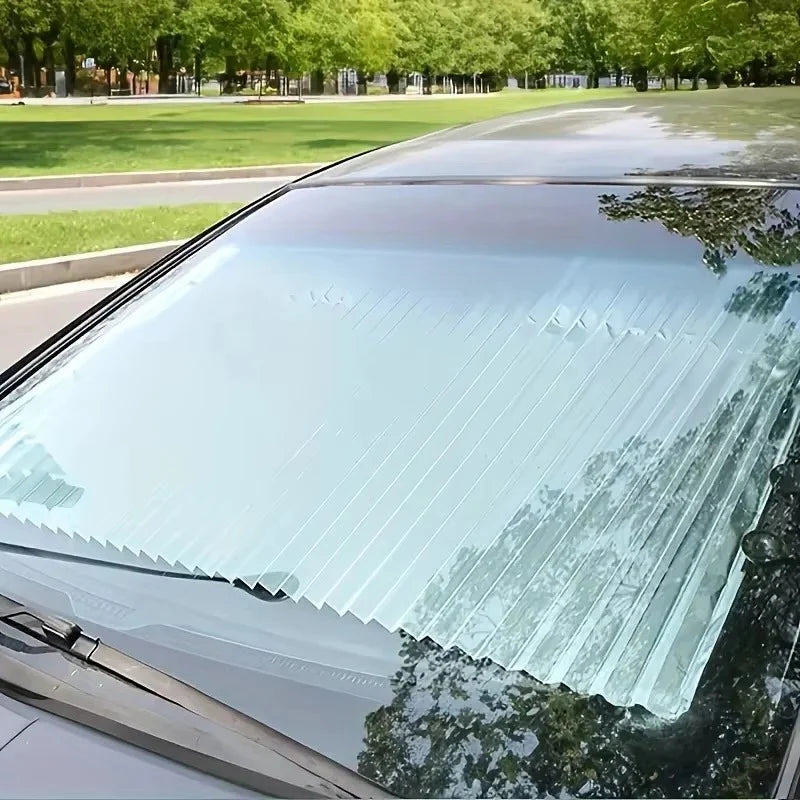 Windshield Sunshade Retractable Reflective One-Hand Operation