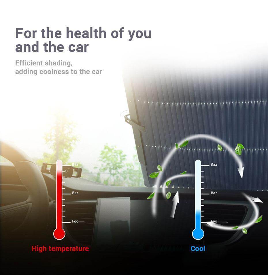 Windshield Sunshade Retractable UV-Blocking Reflective Aluminum Film
