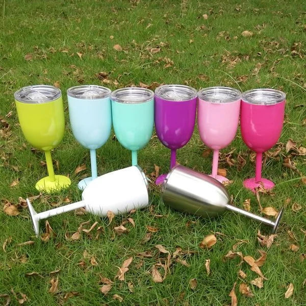 Wine Cup Double-Wall Stainless Steel Leak-Resistant Lid
