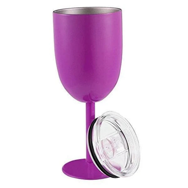 Wine Cup Double-Wall Stainless Steel Leak-Resistant Lid