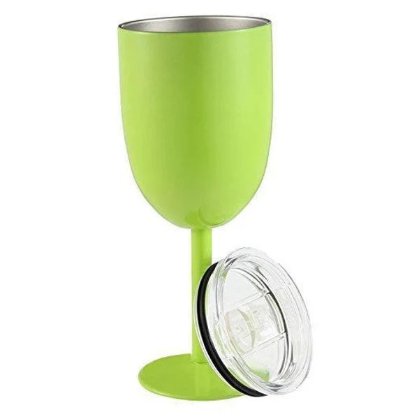 Wine Cup Double-Wall Stainless Steel Leak-Resistant Lid