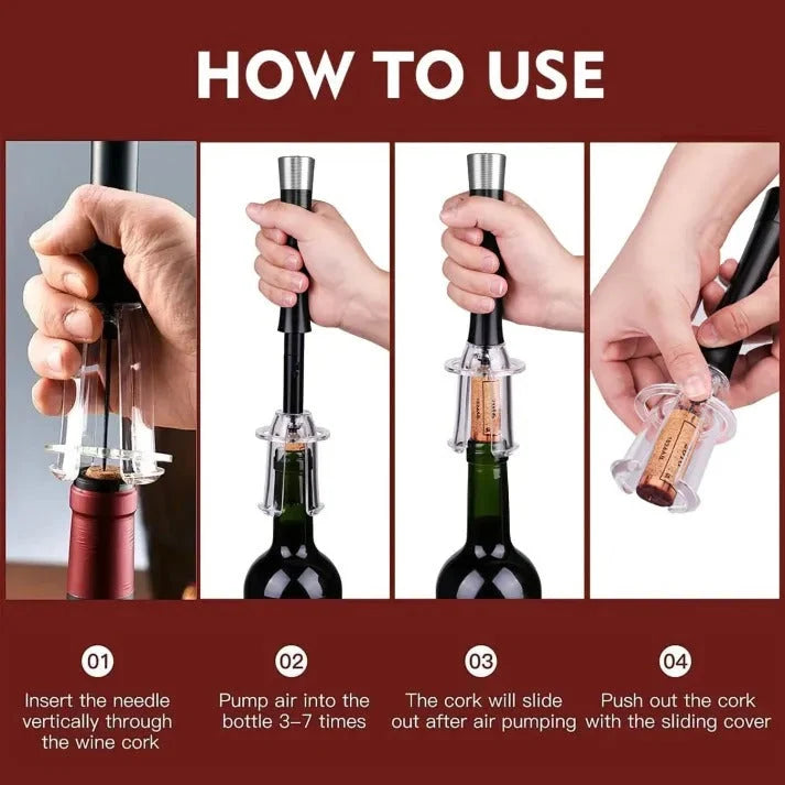 Wine Opener Set Air Pressure Cork Remover & Accessories