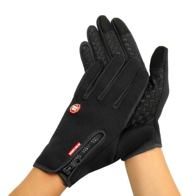 Winter Gloves Touchscreen Fleece-Lined Zippered Wrist