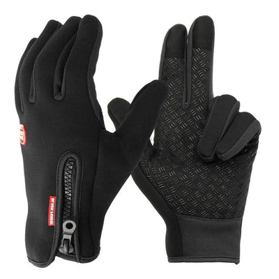 Winter Gloves Touchscreen Fleece-Lined Zippered Wrist