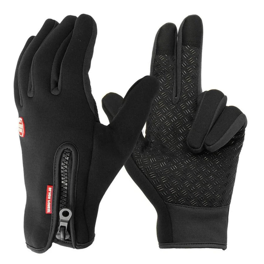 Winter Gloves Touchscreen Fleece-Lined Zippered Wrist