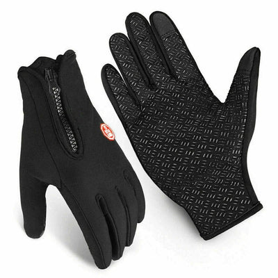 Winter Gloves Touchscreen Fleece-Lined Zippered Wrist