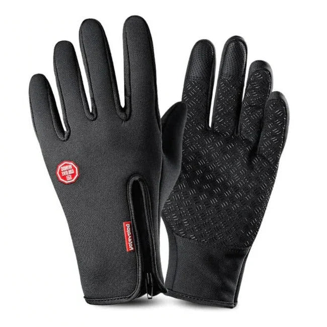 Winter Gloves Touchscreen Fleece-Lined Zippered Wrist