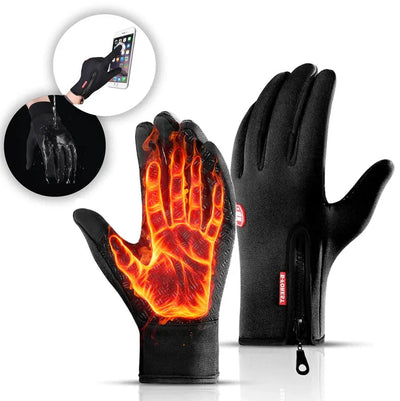 Winter Gloves Touchscreen Fleece-Lined Zippered Wrist