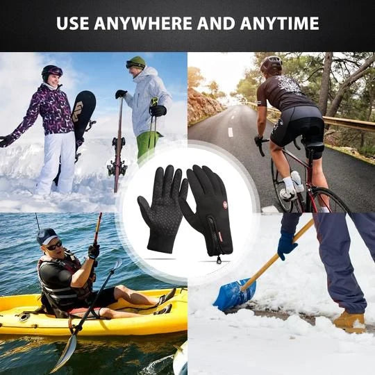 Winter Gloves Touchscreen Fleece-Lined Zippered Wrist