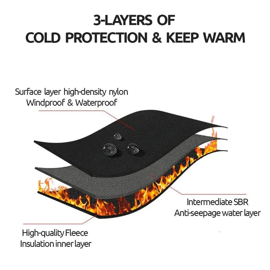 Winter Gloves Touchscreen Fleece-Lined Zippered Wrist