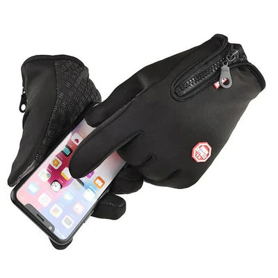 Winter Gloves Touchscreen Fleece-Lined Zippered Wrist