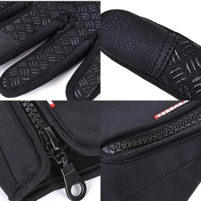 Winter Gloves Touchscreen Fleece-Lined Zippered Wrist