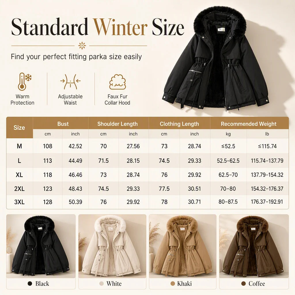 Winter Parka Windproof Dual-Layer Insulation Mid-Length Coverage