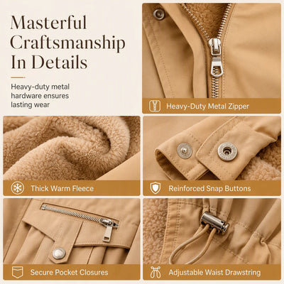 Winter Parka Windproof Dual-Layer Insulation Mid-Length Coverage