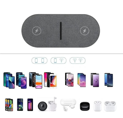 Wireless Charging Station Dual Device Qi-Compatible 40W