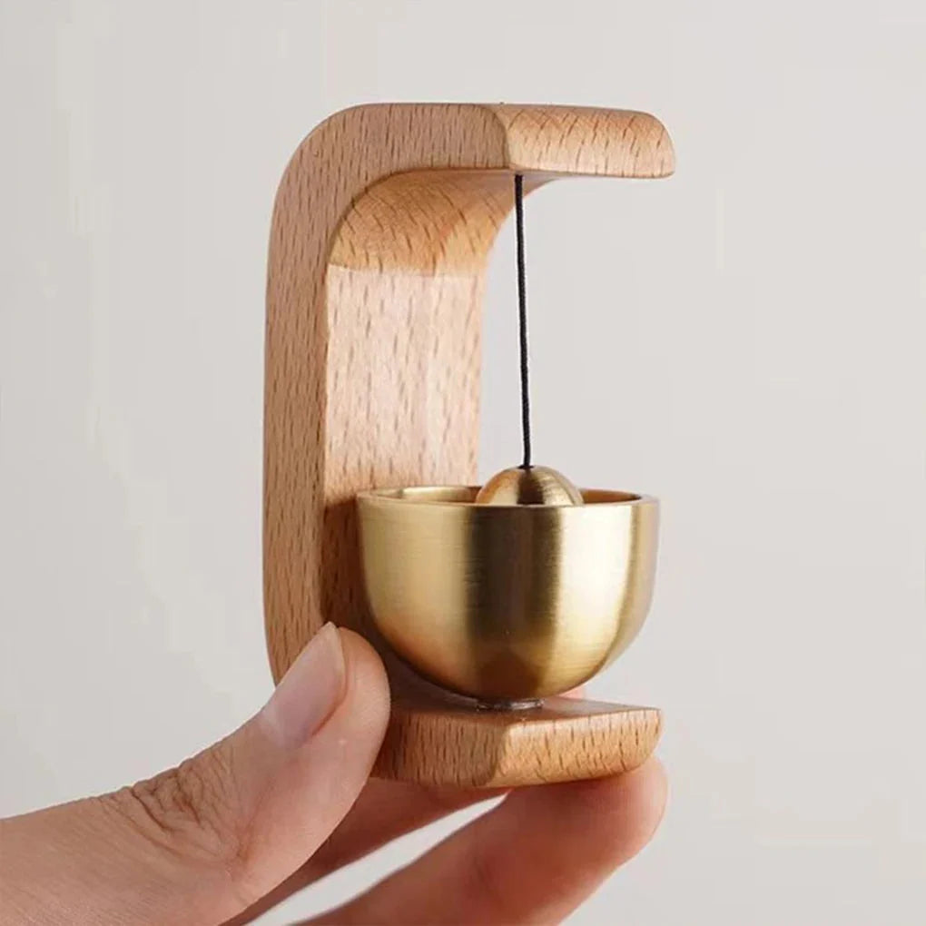 Wireless Doorbell Carved Wooden Chime Magnetic Mount