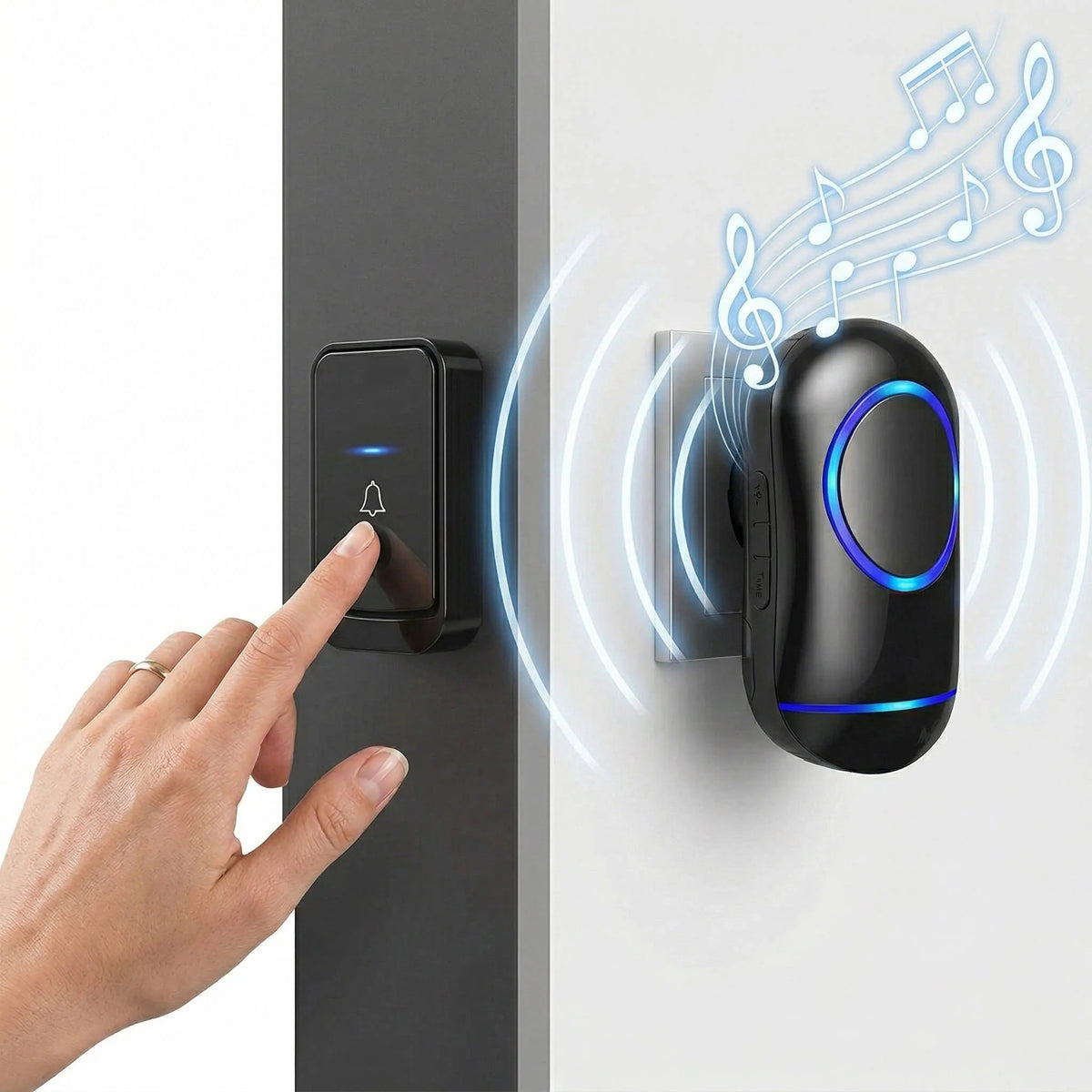Wireless Doorbell Kit 1000 Ft Range Weatherproof Button