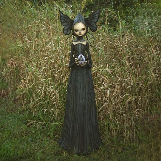 Witch Figurine Detailed Facial Features Tabletop Decor