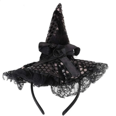 Witch Hat Feathers & Lace Trim Lightweight & Shape-Stable