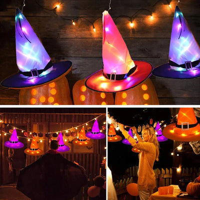Witch Hat LED-Lit Hanging Eyelet & Stable Brim