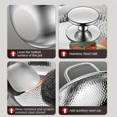 Wok 30 cm Pure Titanium Uncoated Non-Stick
