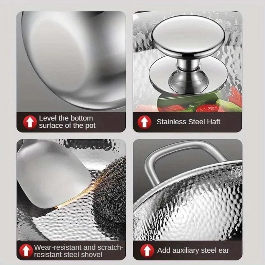 Wok 30 cm Pure Titanium Uncoated Non-Stick