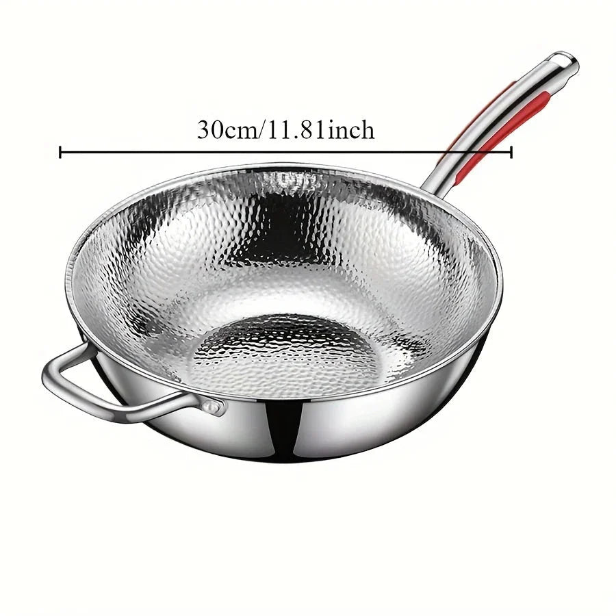 Wok 30 cm Pure Titanium Uncoated Non-Stick