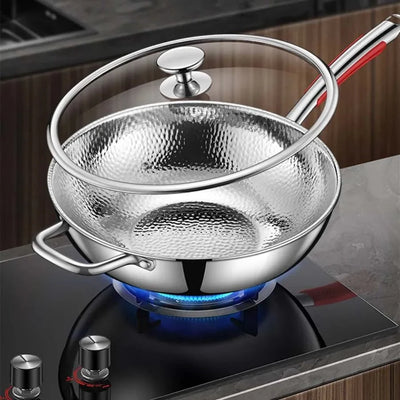 Wok 30 cm Pure Titanium Uncoated Non-Stick
