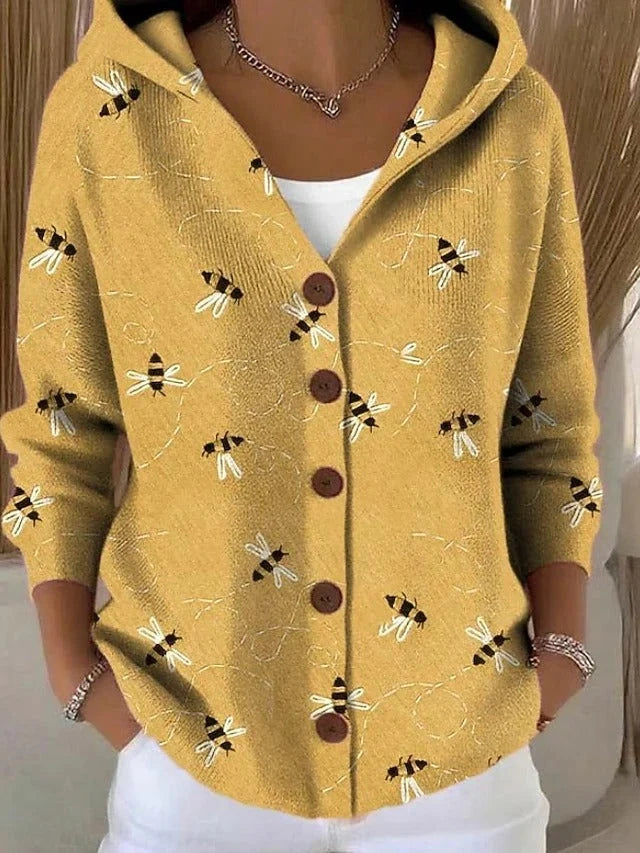 Women's Cardigan Floral Print Button Front Relaxed Fit