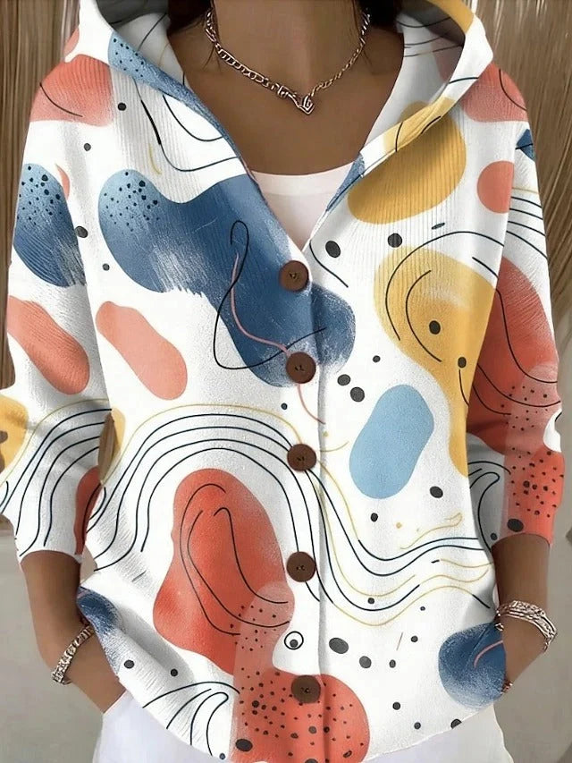Women's Cardigan Floral Print Button Front Relaxed Fit